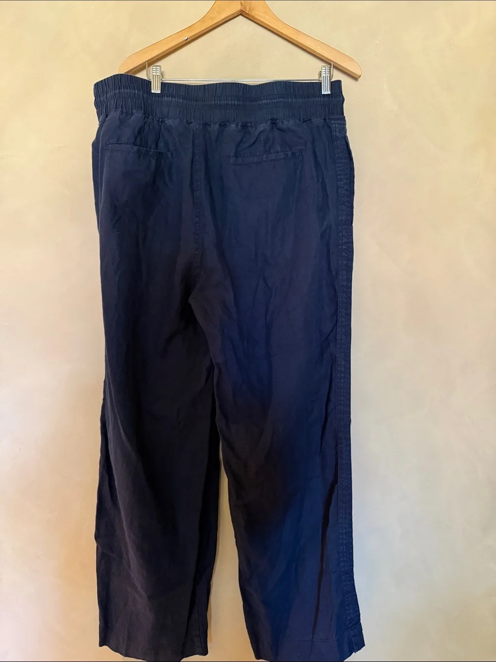 Quince Linen Wide Leg Pants Womens X/Large Blue Minimalist Neutral Travel Summer
